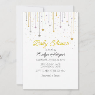 Twinkle stars Baby Shower Invitation