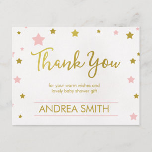 Twinkle Stars baby Shower Thank You Card