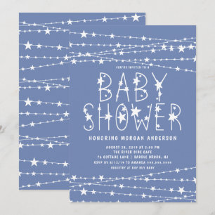 Twinkle Stars Boy Baby Shower Invitation