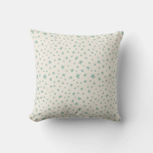Twinkle Stars dusty teal and cream Cushion