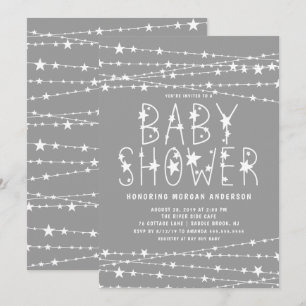 Twinkle Stars Gender Neutral Baby Shower Invitation