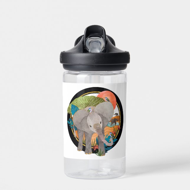 TWINKLE-TOES SAFARI elephant- kids water bottle (Front)