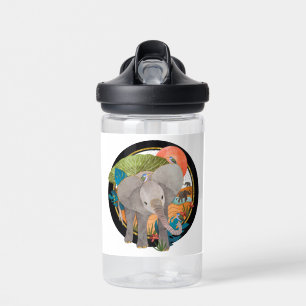 TWINKLE-TOES SAFARI elephant-WHITE shirts Water Bottle