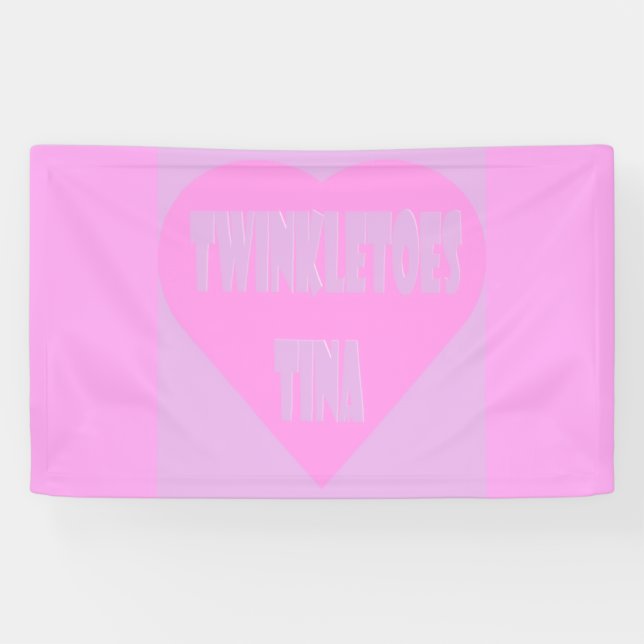 Twinkle toes Tina pink and mauve pastels heart Banner (Horizontal)