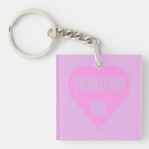Twinkle toes Tina pink and mauve pastels heart Key Ring