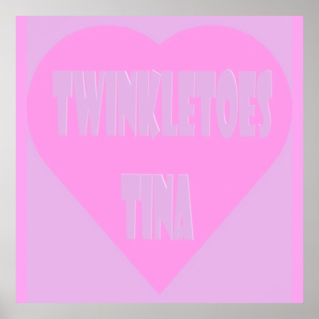 Twinkle toes Tina pink and mauve pastels heart Poster (Front)