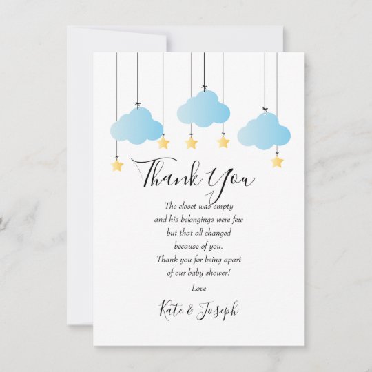 Twinkle Twinkle Baby Boy Shower Thank You Poem | Zazzle.co.uk