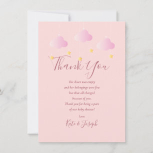 Twinkle Twinkle Baby Girl Pink Thank You Poem
