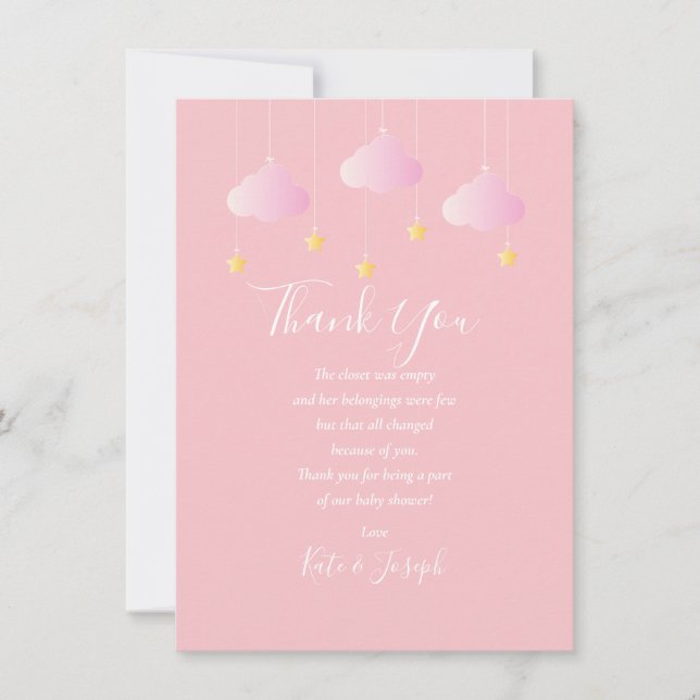 Twinkle Twinkle Baby Girl Thank You Poem (Front)