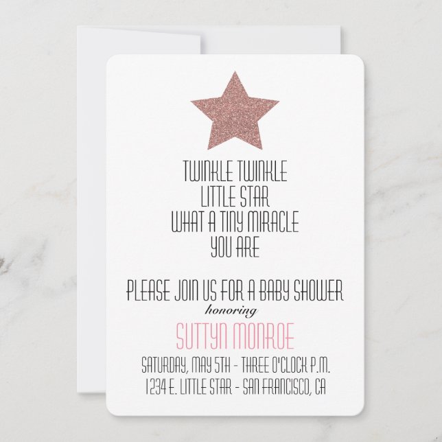 TWINKLE TWINKLE BABY SHOWER INVITATION (Front)