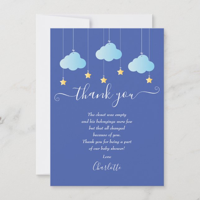 Twinkle Twinkle  Baby Shower Thank You Poem (Front)