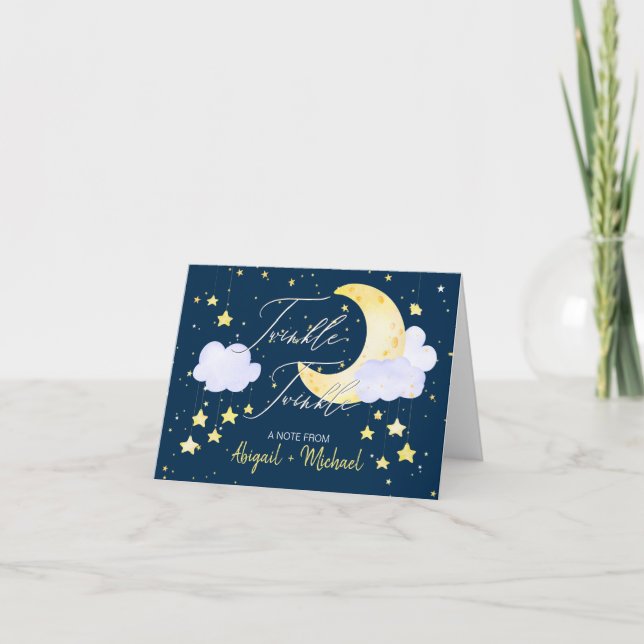 Twinkle Twinkle Baby Sprinkle Baby Boy  Thank You Card (Front)