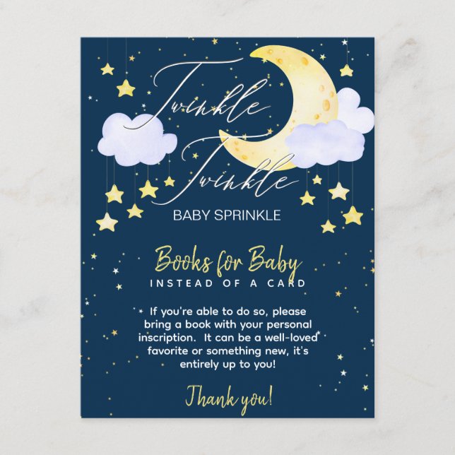 Twinkle Twinkle Baby Sprinkle Books for Baby Enclo Enclosure Card (Front)