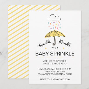 Twinkle twinkle baby sprinkle gender neutral  invitation