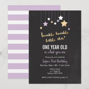 Twinkle Twinkle Birthday Invitation