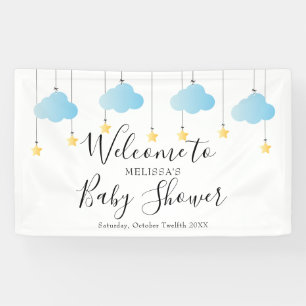 Twinkle Twinkle Blue Boy Baby Shower Welcome Banner