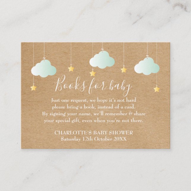 Twinkle Twinkle Book Request Baby Shower/Sprinkle Enclosure Card (Front)