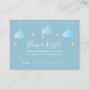 Twinkle Twinkle Diaper Raffle Baby Boy Shower Enclosure Card