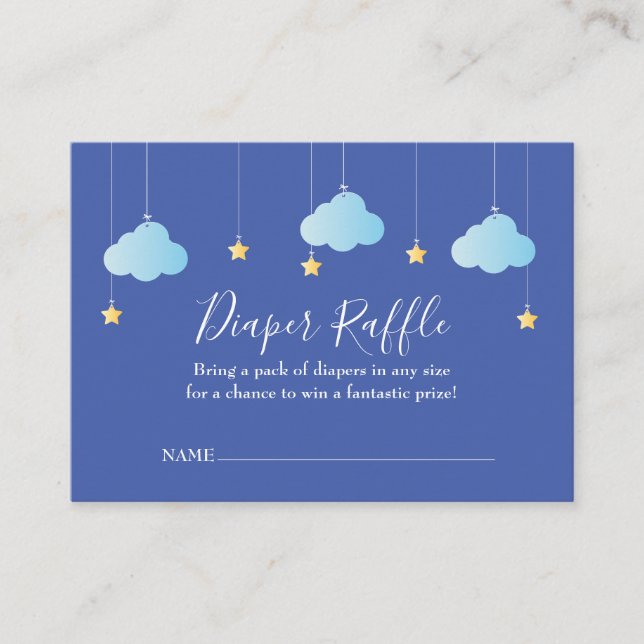 Twinkle Twinkle Diaper Raffle Baby Shower Enclosure Card (Front)