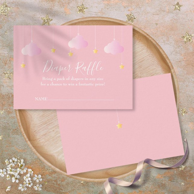 Twinkle Twinkle Diaper Raffle Pink Baby Shower Enclosure Card (Twinkle Twinkle Diaper Raffle Pink Baby Shower Enclosure Card)