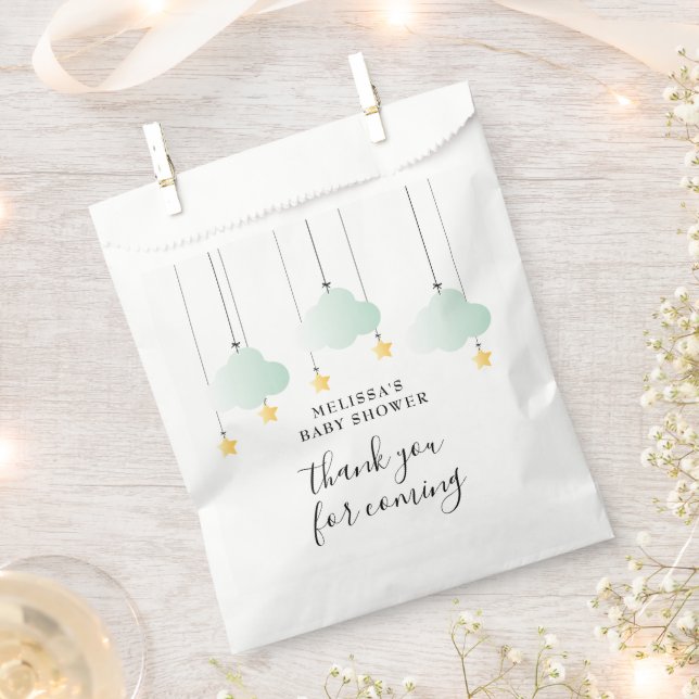Twinkle Twinkle Gender Neutral Baby Shower Favour Bags (Clipped)