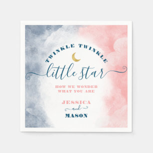 Twinkle Twinkle Gender Reveal Cocktail Napkin