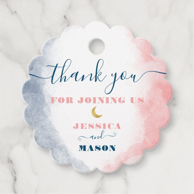 Twinkle Twinkle Gender Reveal Favour Tag (Front)