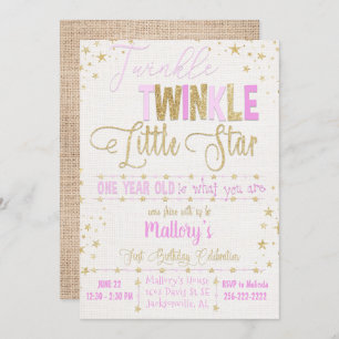 Twinkle Twinkle Little Star 1st B’day Invitation