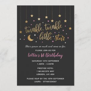 Twinkle Twinkle Little Star 1st Birthday Invite