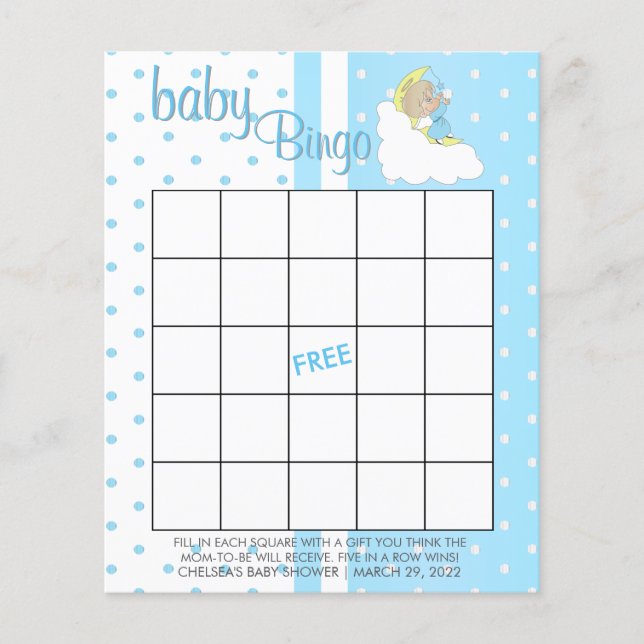 Twinkle, Twinkle Little Star -  Baby Boy - Bingo Flyer (Front)