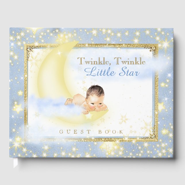 Twinkle Twinkle Little Star Baby Boy Guest Book (Front)