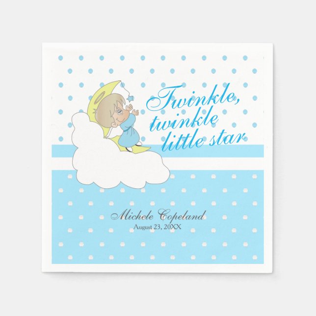 Twinkle, Twinkle Little Star -  Baby Boy Napkin (Front)
