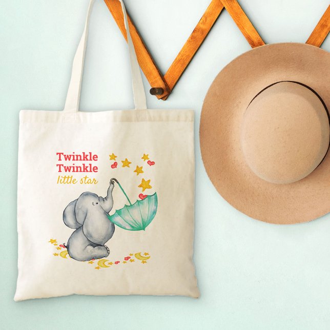 Twinkle Twinkle Little Star Baby Elephant Tote Bag (Creator Uploaded)