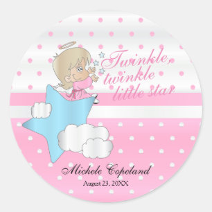 Twinkle, Twinkle Little Star -  Baby Girl Classic Round Sticker
