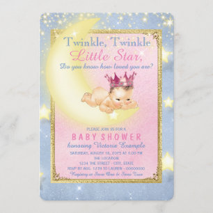 Twinkle Twinkle Little Star Baby Girl Shower Invitation