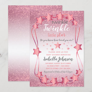 Twinkle Twinkle Little Star - Baby Girl Shower Invitation