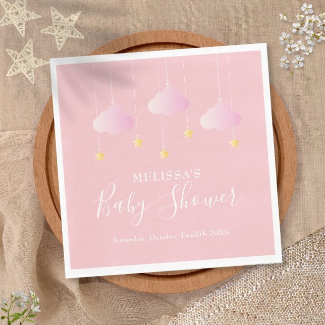 Twinkle twinkle little star baby girl shower pink napkin (Creator Uploaded)