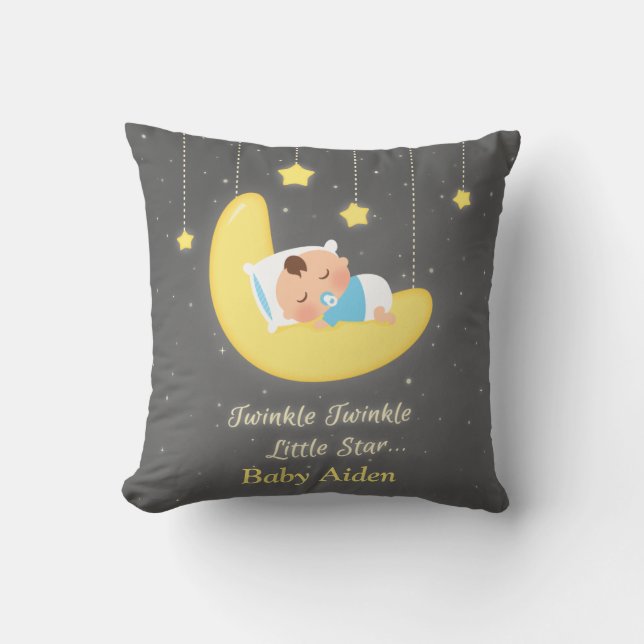 Twinkle Twinkle Little Star Baby Nursery Decor Cushion (Front)