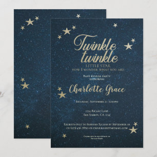 Twinkle Twinkle Little Star Baby Reveal Invitation