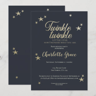 Twinkle Twinkle Little Star Baby Reveal Party Invitation