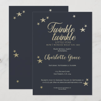 Twinkle Twinkle Little Star Baby Reveal Party Invitation