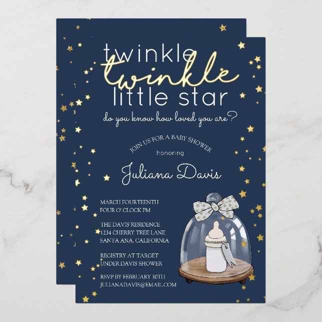 Twinkle Twinkle Little Star Baby Shower (Front/Back)