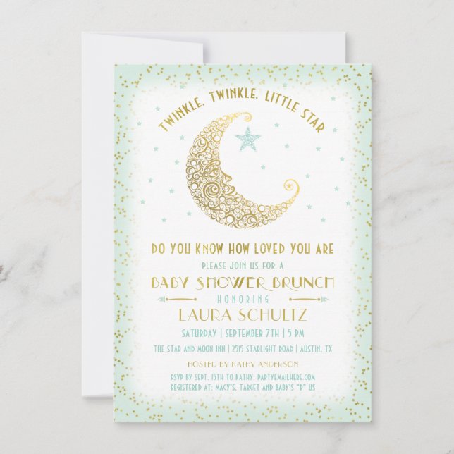 Twinkle Twinkle Little Star Baby Shower Brunch 2 Invitation (Front)