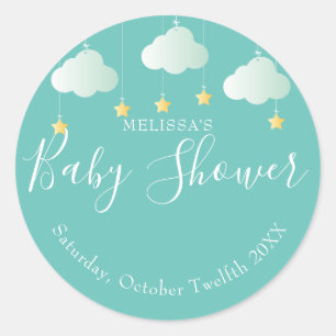 Twinkle twinkle little star baby shower classic round sticker