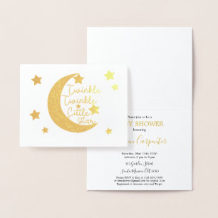 Twinkle Twinkle Little Star Baby Shower Foil Card