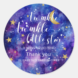 Twinkle Twinkle Little Star Baby Shower Galaxy Classic Round Sticker