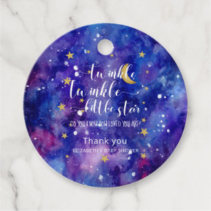 Twinkle Twinkle Little Star Baby Shower Galaxy  Favour Tags