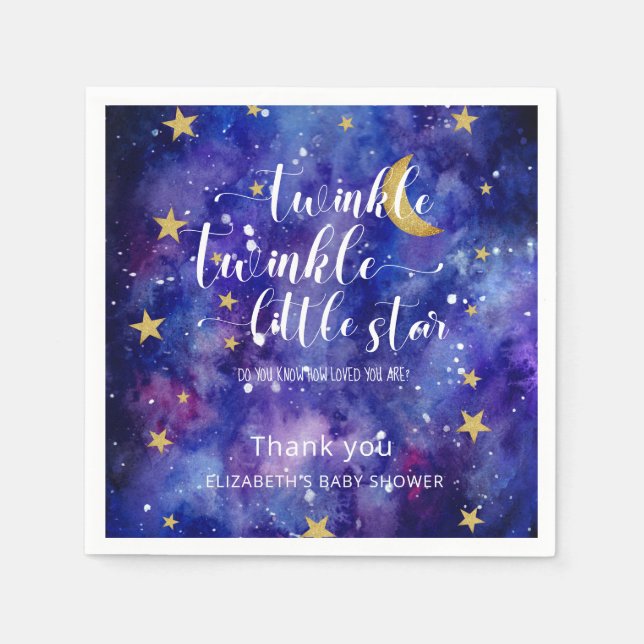 Twinkle Twinkle Little Star Baby Shower Galaxy  Napkin (Front)