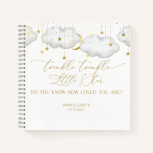 Twinkle Twinkle Little Star Baby Shower Guestbook Notebook
