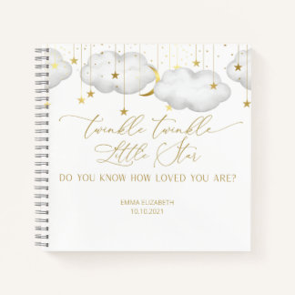 Twinkle Twinkle Little Star Baby Shower Guestbook Notebook